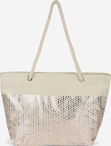 styleBREAKER Strandtasche 'Strandtasche metallic Infinity Würfel' in Gold: Vorderseite