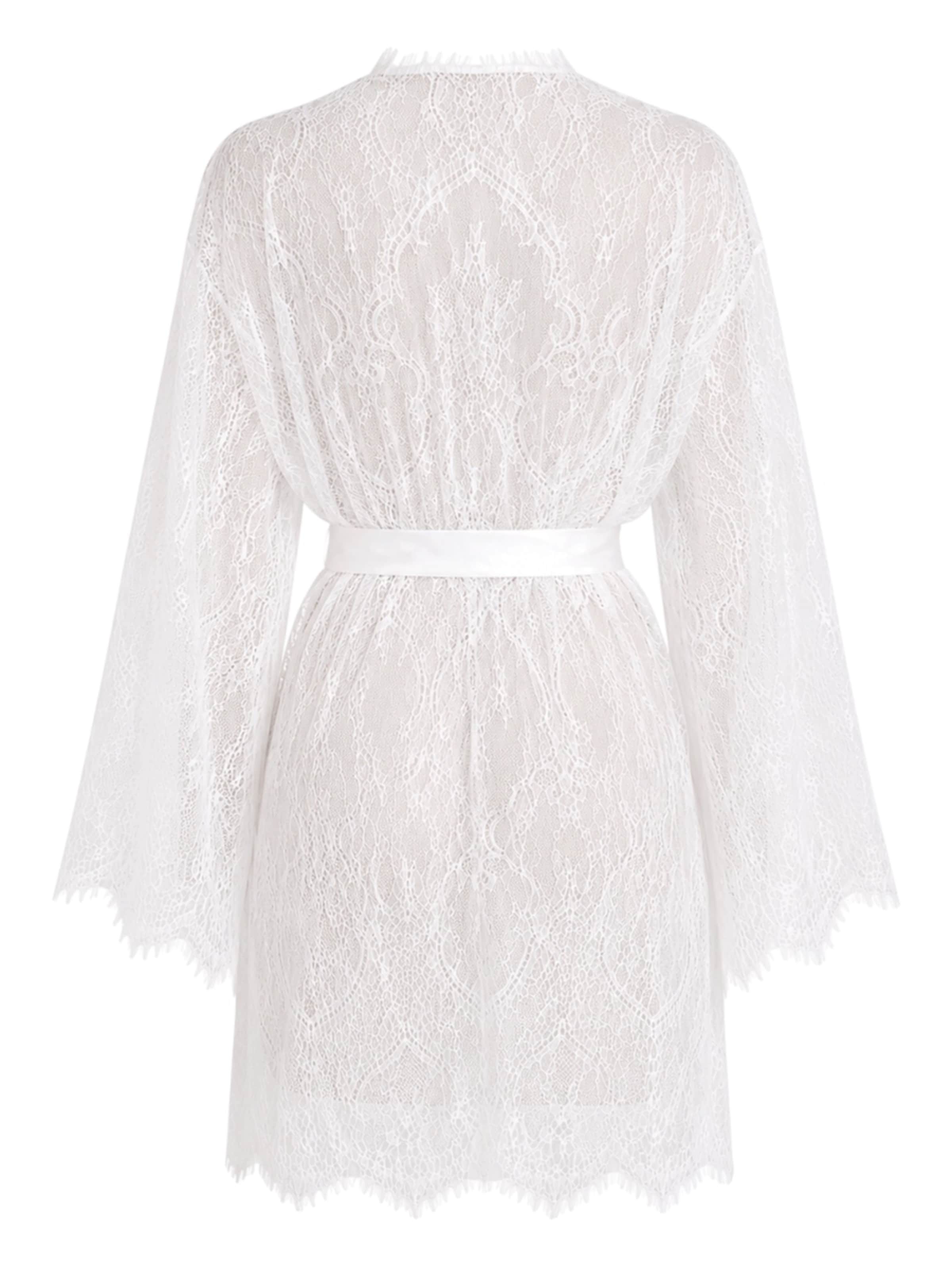 MILENKA Ochtendjas 'Lace bridal kimono' in Wit