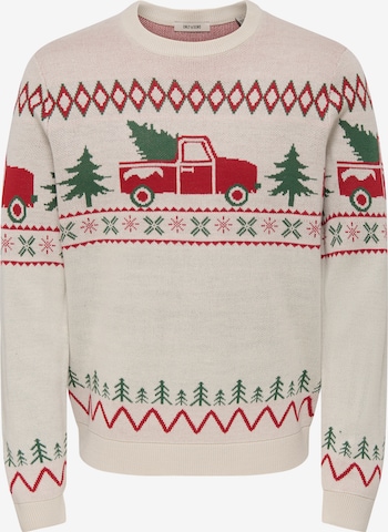 Only & Sons Neulepaita 'ONSX-MAS 1' värissä harmaa: etupuoli