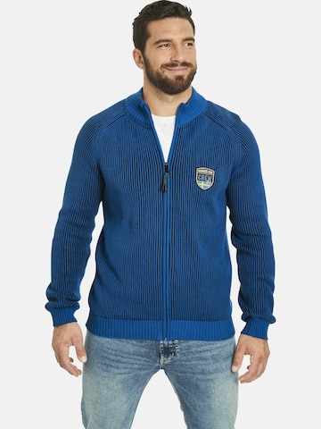 Jan Vanderstorm Knit Cardigan ' Vermundur ' in Blue: front