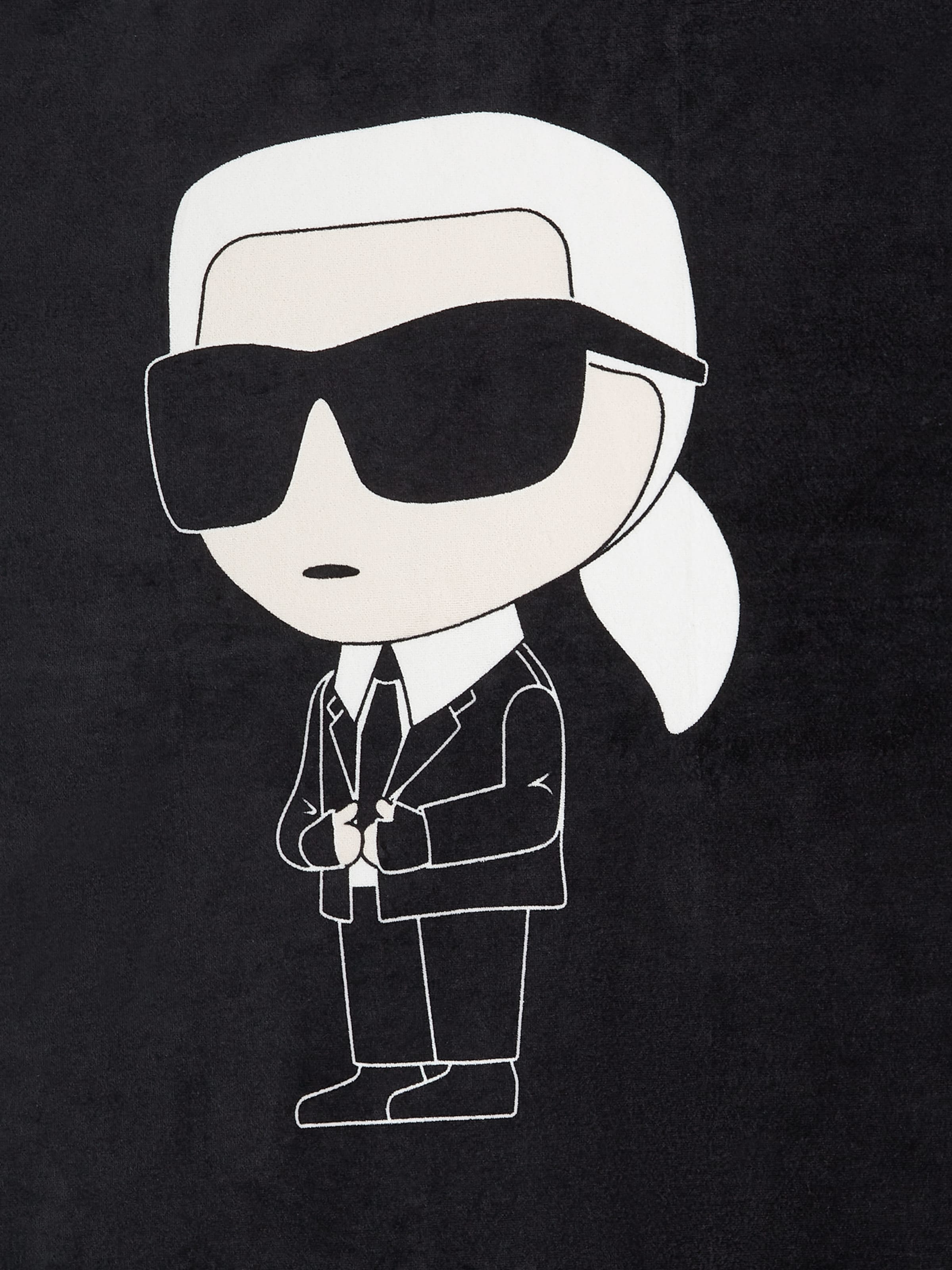 Karl Lagerfeld Handtuch ' Ikon Strandtuch ' in Schwarz
