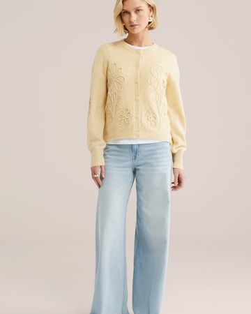 WE Fashion Gebreid vest in Geel