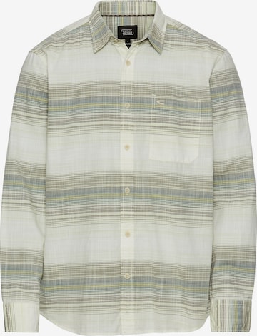 CAMEL ACTIVE Gestreiftes Hemd aus reiner Baumwolle in Grün: Vorderseite