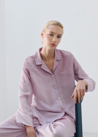 MANGO Pajama Shirt 'Habi' in Purple: front