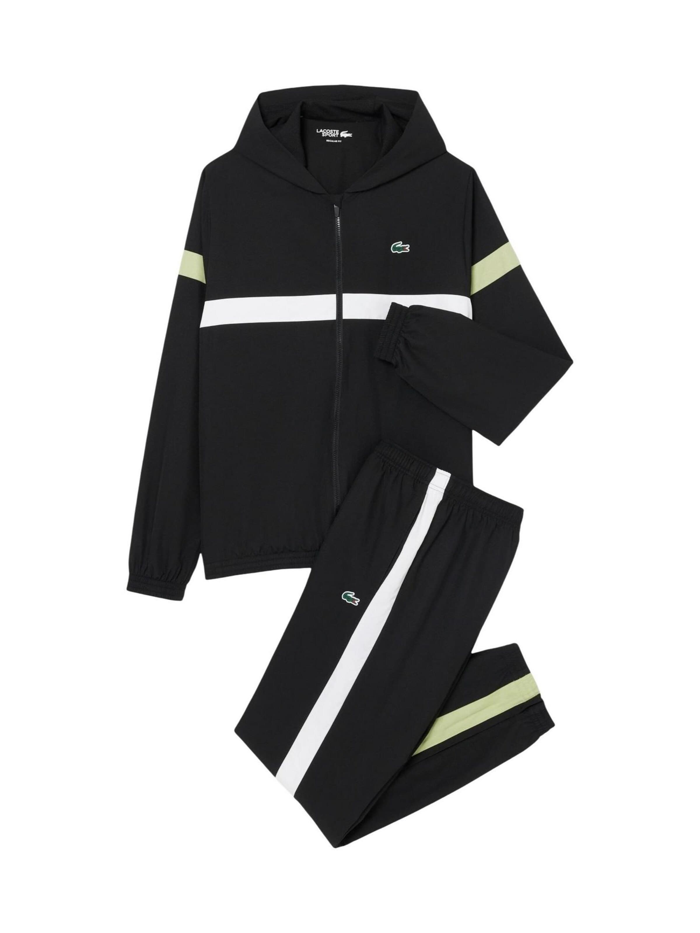 LACOSTE Regular Sports trousers in Black: front