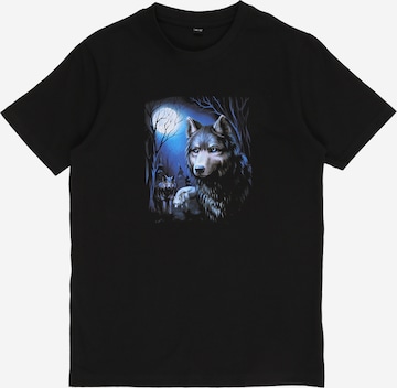 Mister Tee - Camiseta 'Wolf' en negro: frente