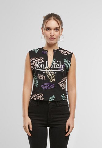 Top 'Addison' di Von Dutch Originals in nero: frontale