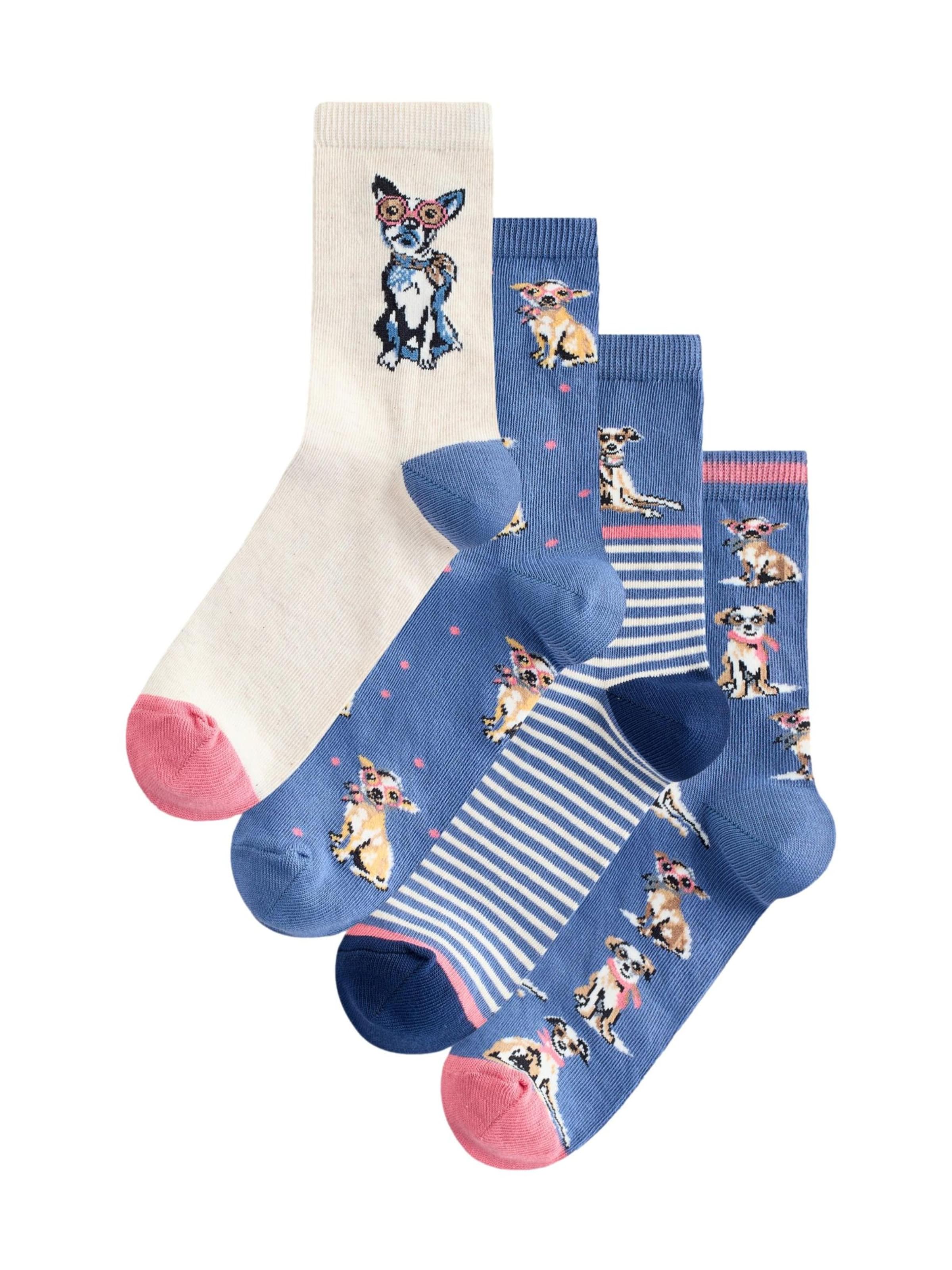 Kojinės iš Next, spalva – nebalintos drobės spalva / mėlyna / rožių spalva / balta, Prekių apžvalga