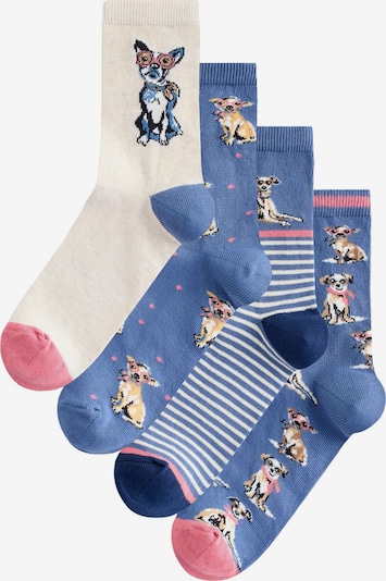 Next Čarape u ecru/prljavo bijela / plava / roza / bijela, Pregled proizvoda