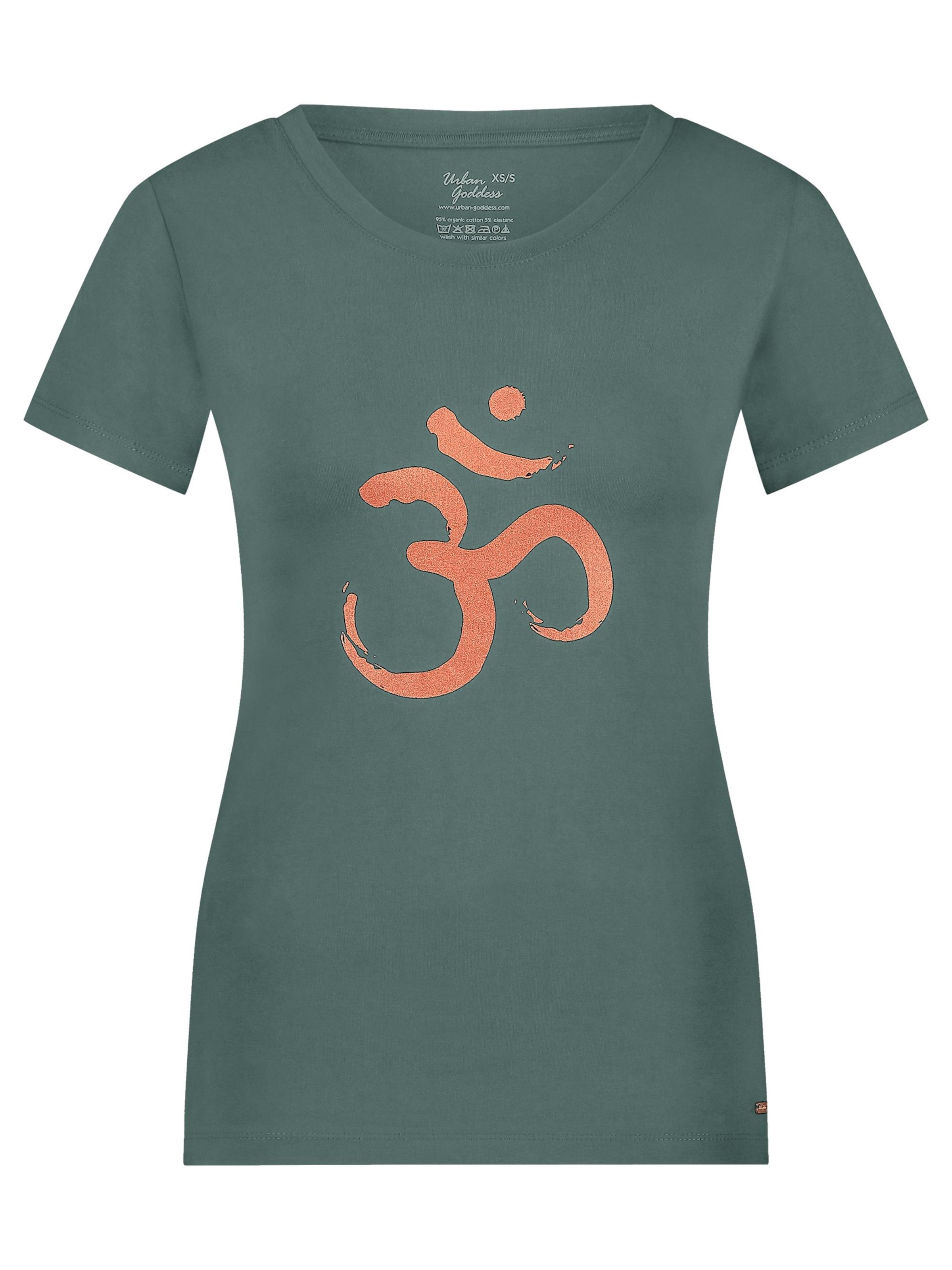 Urban Goddess Yoga & Activewear Sporttop 'Om Core Yoga and Pilates'‌‌‌‌‌‌ in Grün: Vorderseite