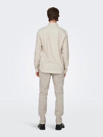 Only & Sons Slim fit Button Up Shirt 'Onsgudmund' in Grey