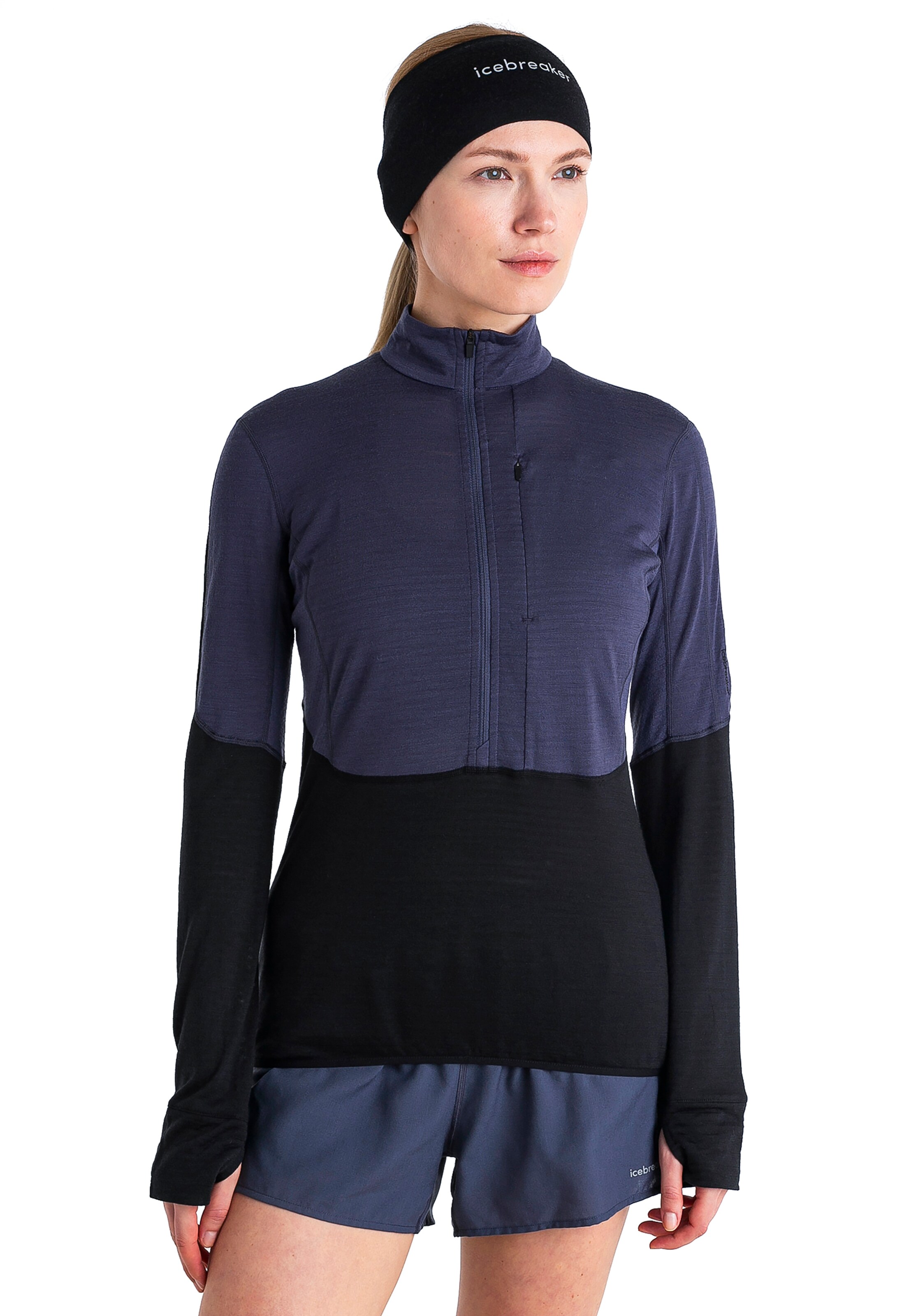 ICEBREAKERSportska sweater majica 'Realfleece Descender' - siva boja: prednji dio