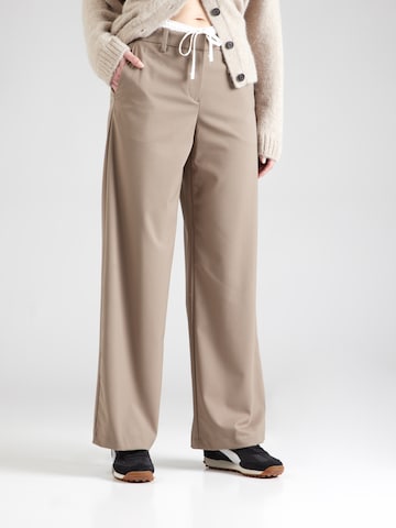 Wide Leg Pantalon 'Speed Dylan' WEEKDAY en marron : devant