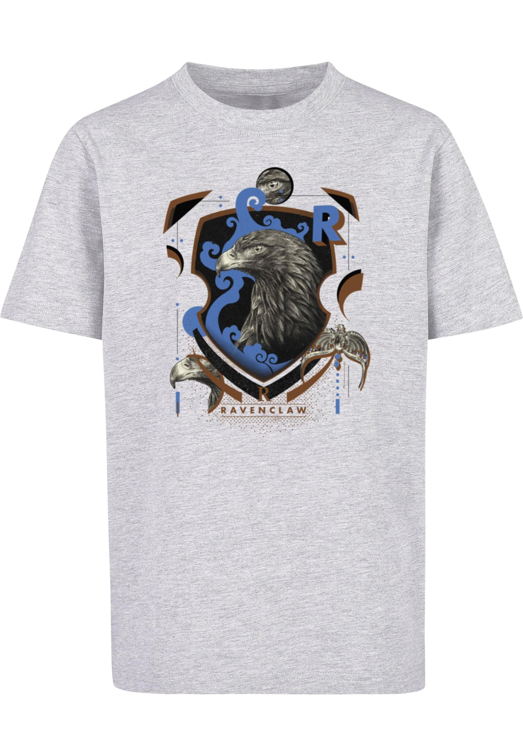 ABSOLUTE CULT Shirt 'Harry Potter - Ravenclaw Shield' in Grijs: voorkant