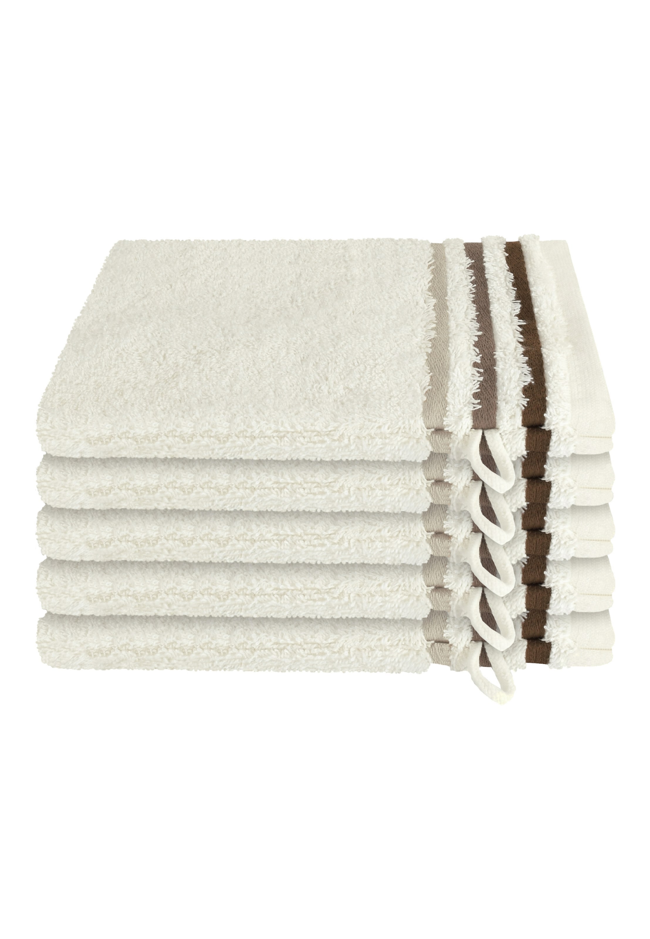 SCHIESSER Waschhandschuhe 'Skyline Color' in Weiß: Vorderseite