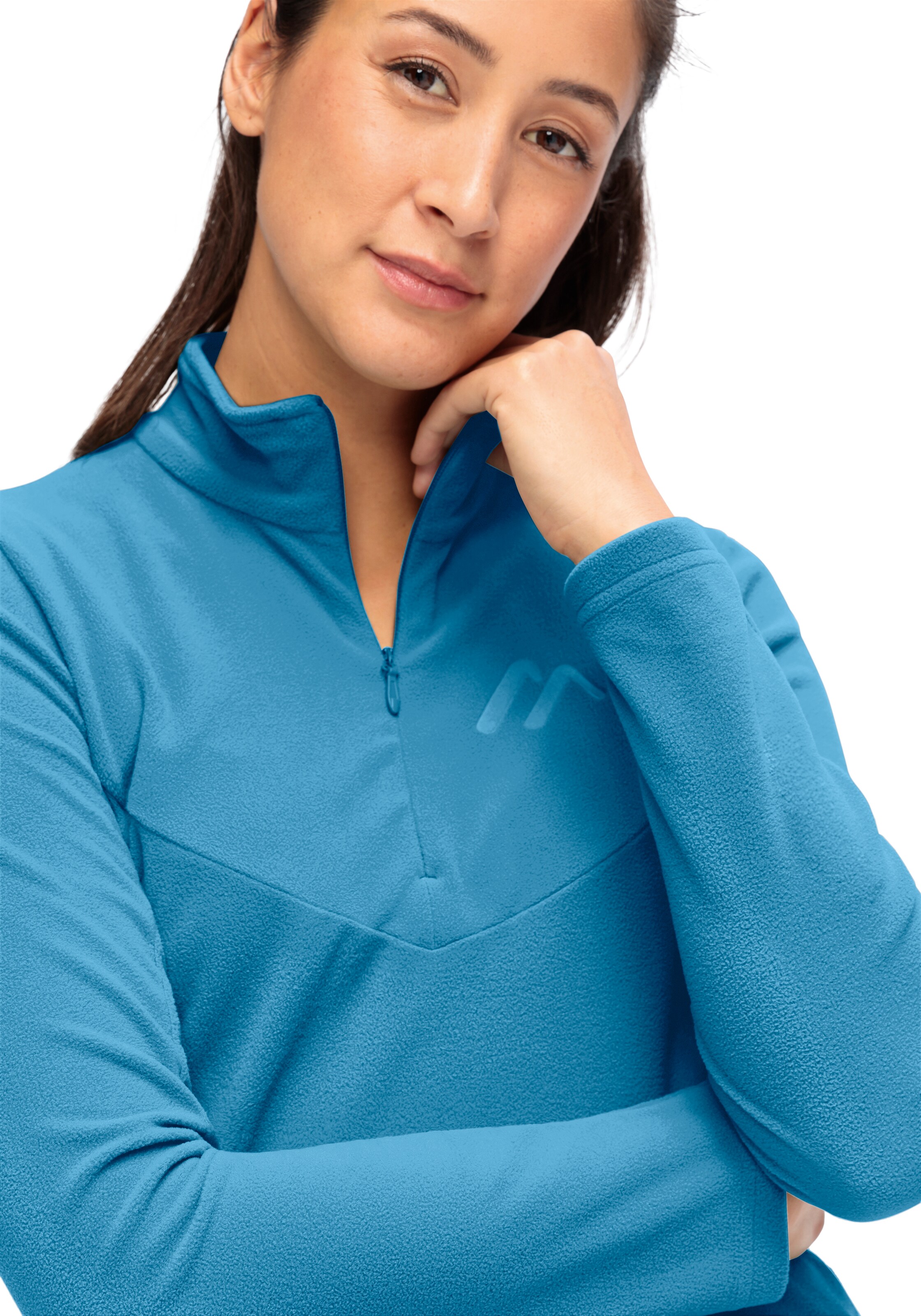 Maier Sports Athletic Fleece Jacket in Blue
