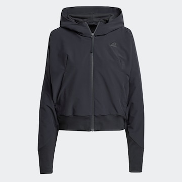 ADIDAS SPORTSWEAR Athletic Zip-Up Hoodie in Black