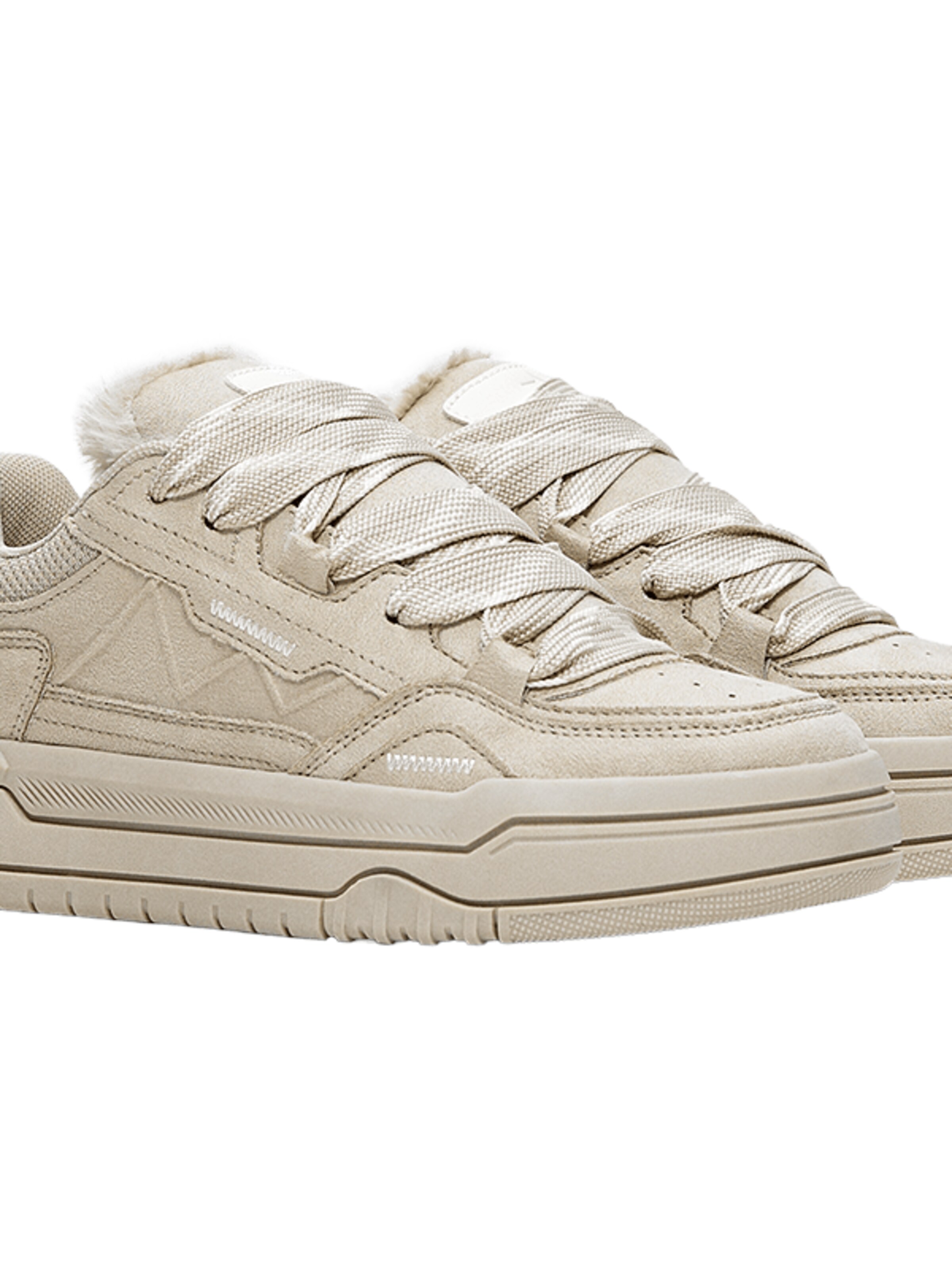 Bershka Låg sneaker i beige: framsida