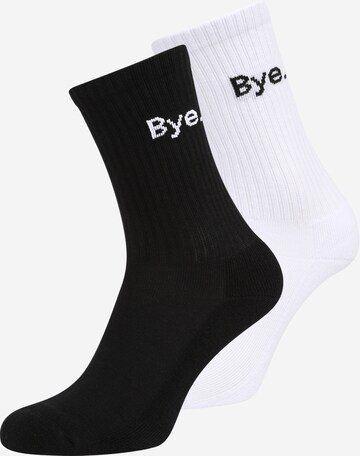 Chaussettes 'HI - Bye' Mister Tee en noir : devant