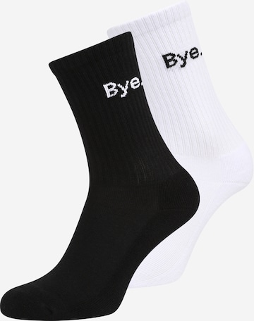 Mister Tee Къси чорапи 'HI - Bye' в черно: отпред