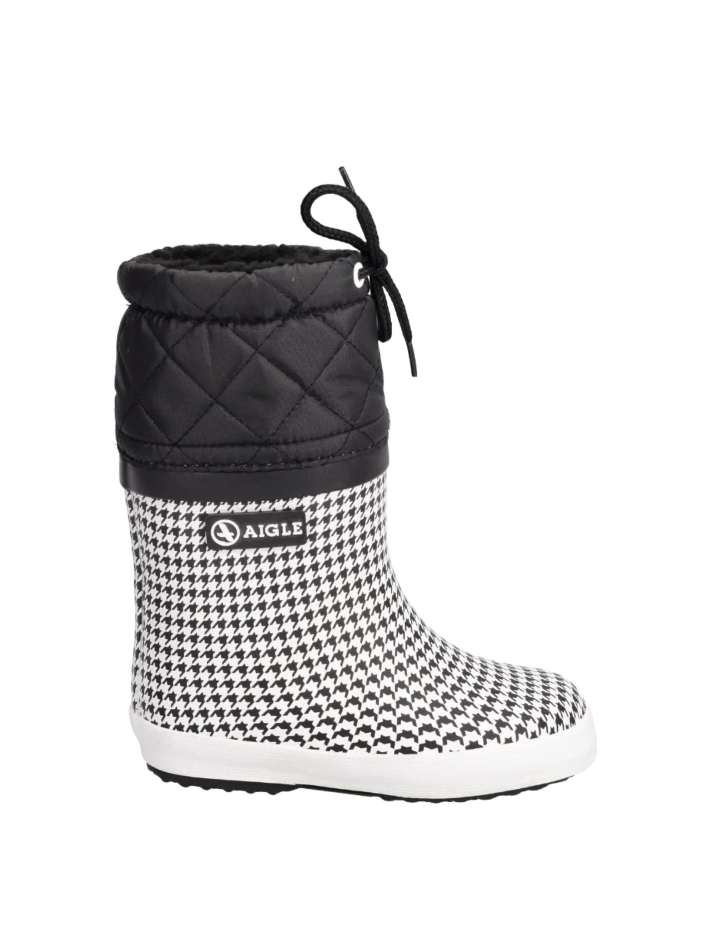 AIGLE Rubber Boots 'GIBOULEE PRINT' in White: front