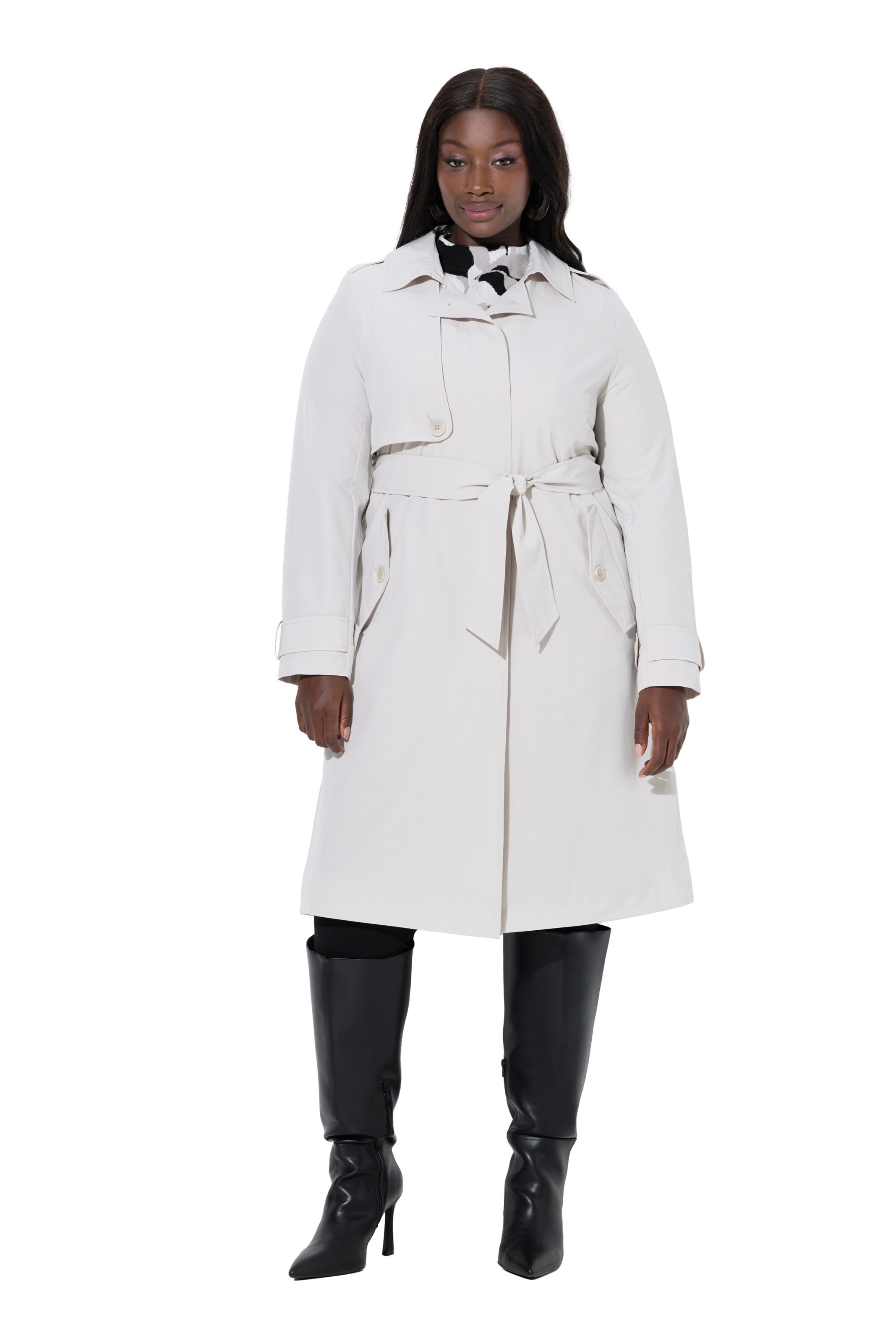 Ulla Popken Between-seasons coat in White: front