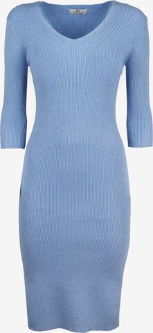 Influencer Stickad klänning i blå: framsida