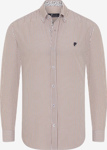 DENIM CULTURE - Ajuste regular Camisa 'DEAN' en beige: frente