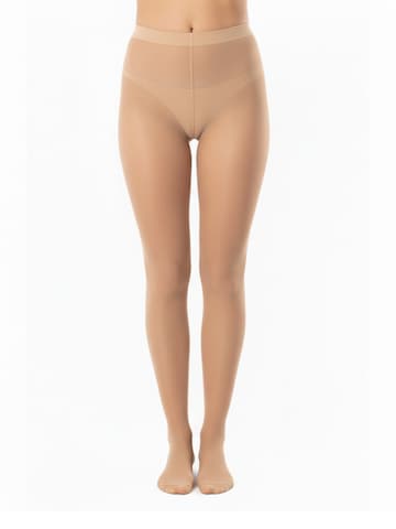 Biggi Big Fine Tights 'Soft Matt 20' in Beige: front