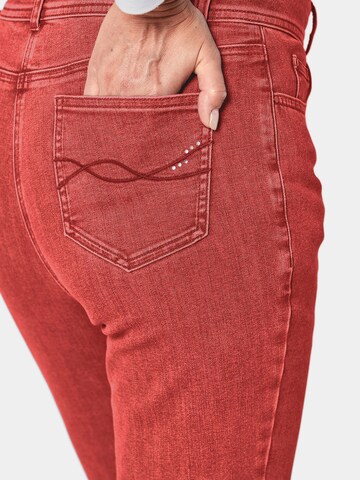 Goldner Slimfit Jeans in Rot