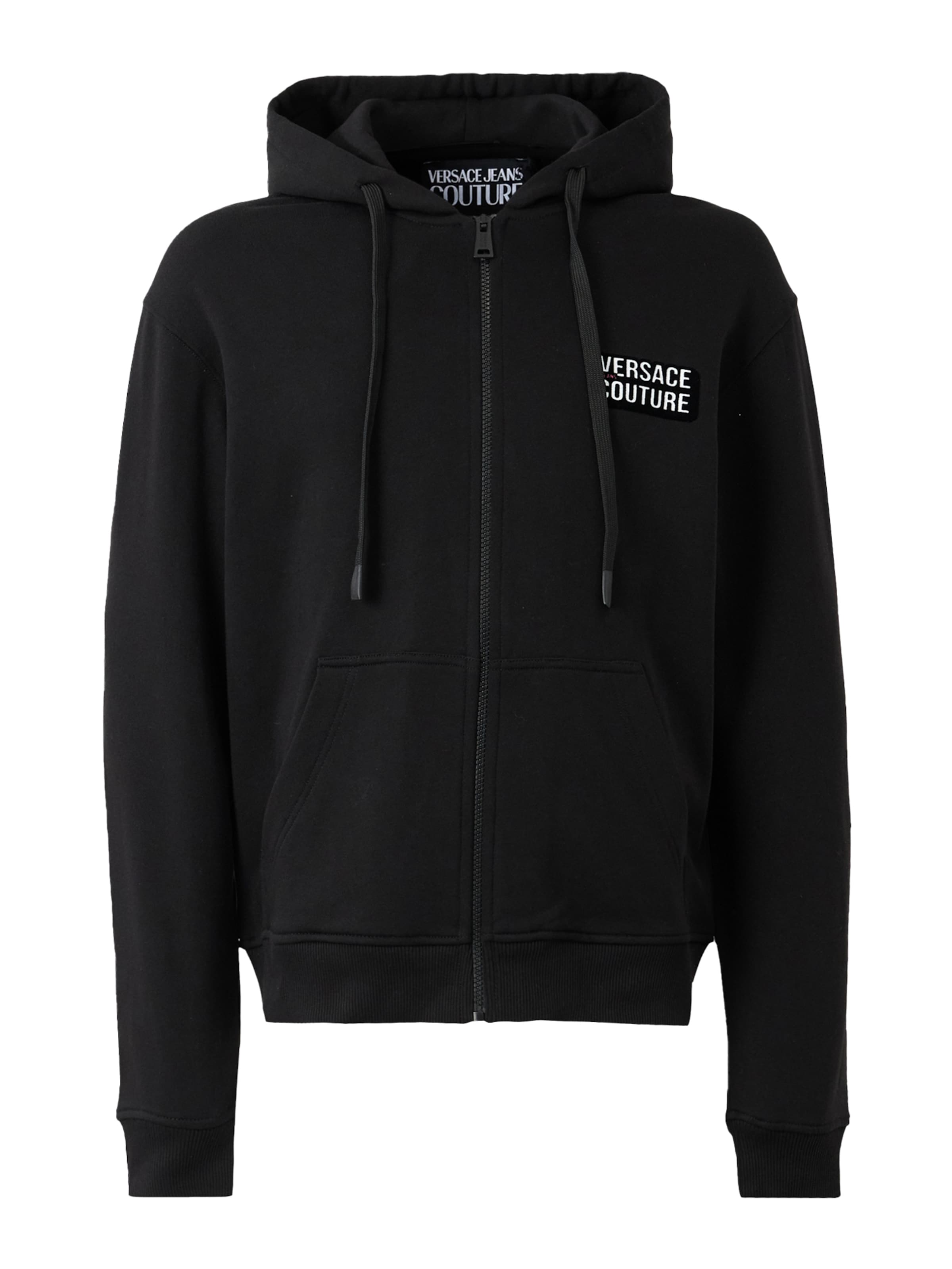 Versace Jeans Couture Ζακέτα φούτερ σε μαύρο: μπροστά