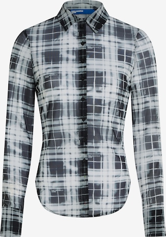 juoda KARL LAGERFELD JEANS Palaidinė 'Check Mesh': priekis