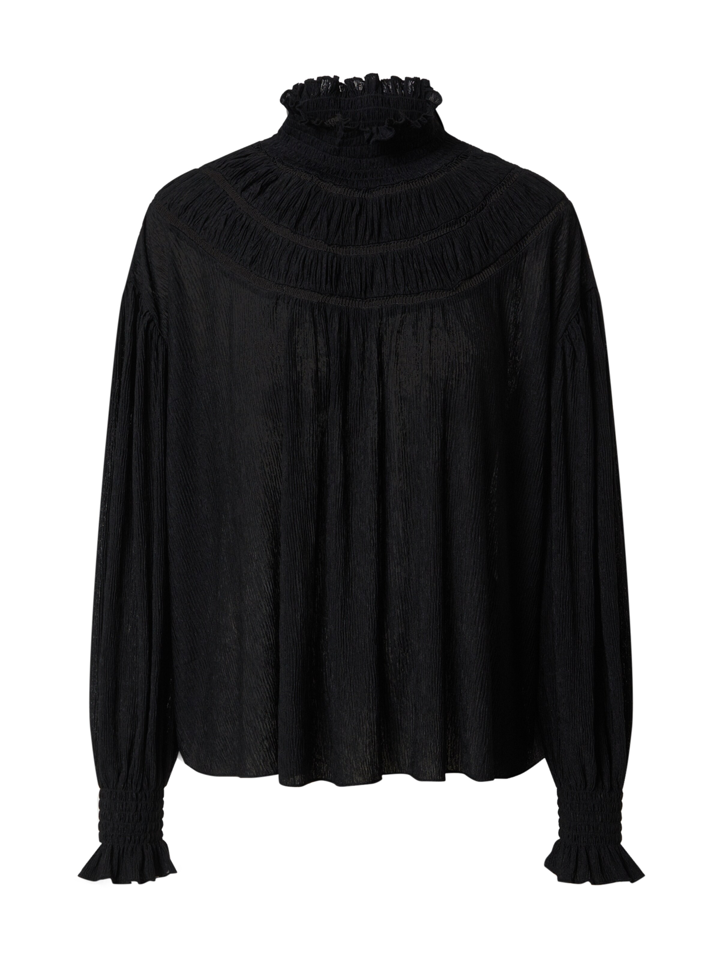 EDITED Блуза 'Limette' в черно: отпред