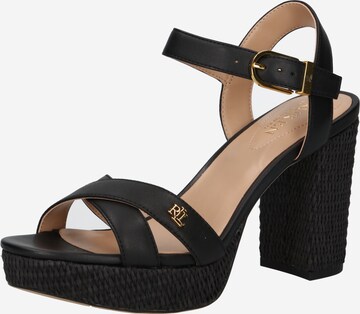 Lauren Ralph Lauren Strap Sandals in Black: front