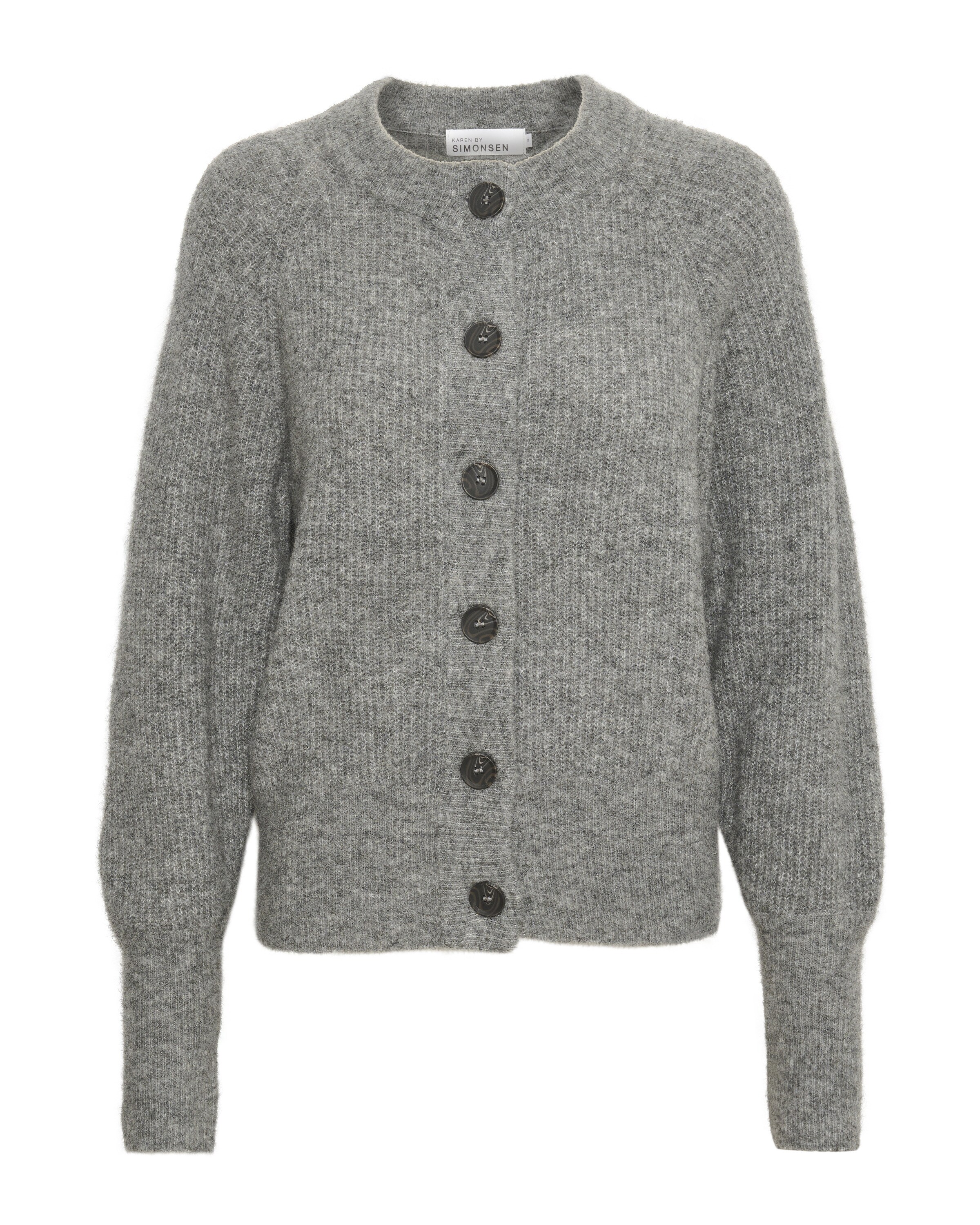 KAREN BY SIMONSEN Strickjacke 'Debbie' in Grau: Vorderseite