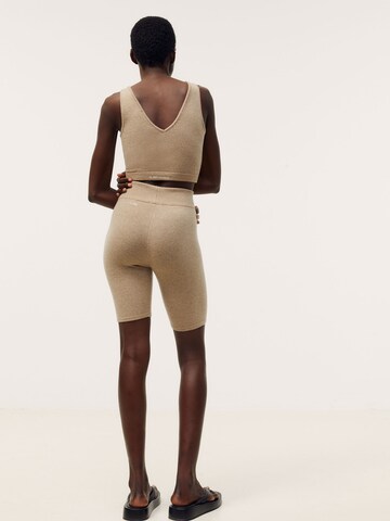 Kendall for ABOUT YOU Skinny Leggings 'Pace' in Beige