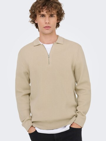 Pull-over 'ONSPHIL' Only & Sons en beige