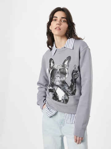 EINSTEIN & NEWTON Sweatshirt 'Champagne Dog' in Grey: front