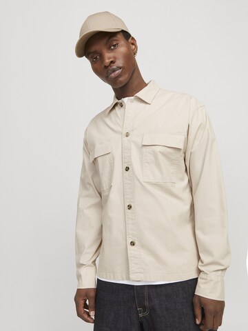 JACK & JONES Regular fit Button Up Shirt in Grey