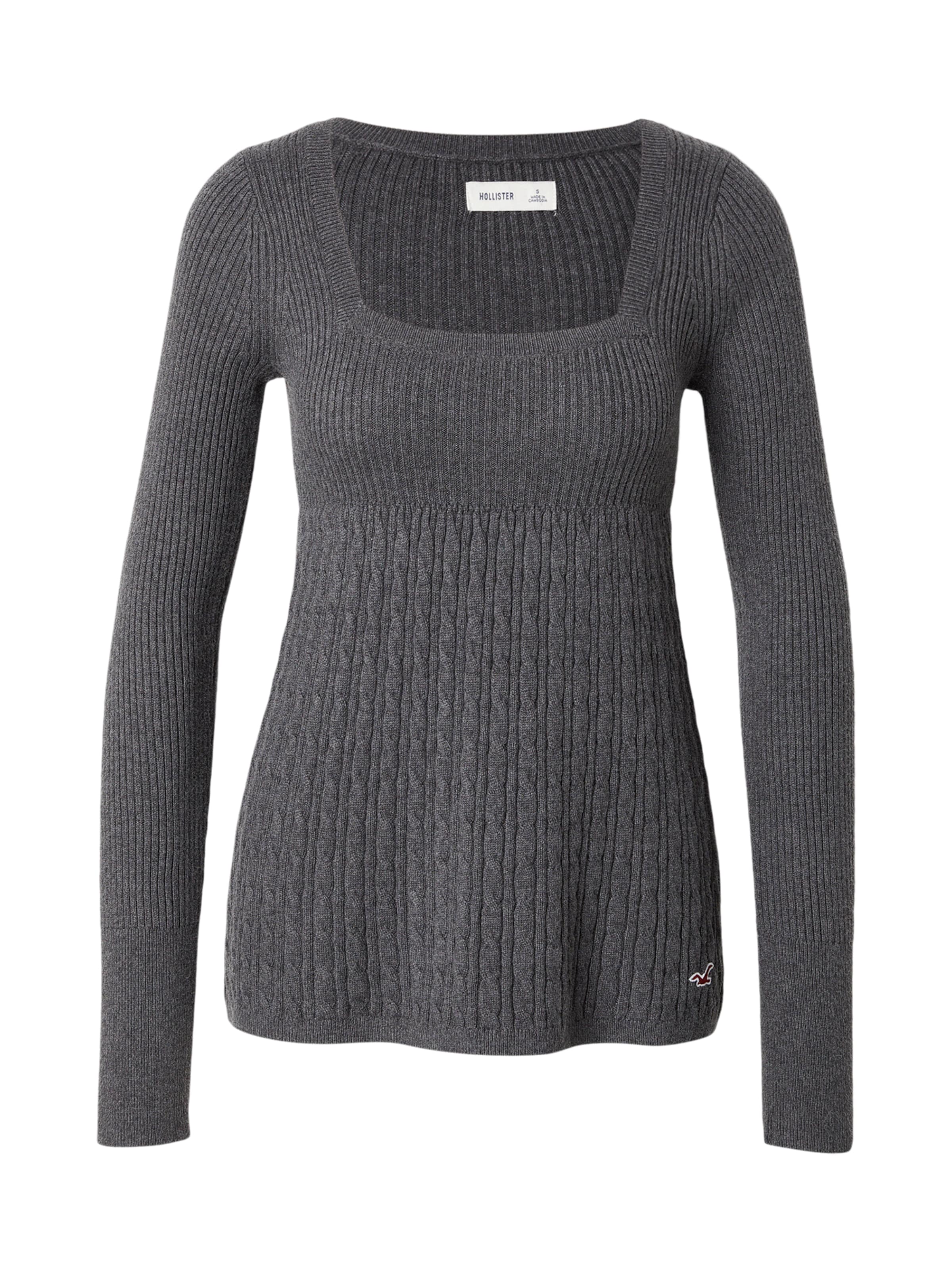 HOLLISTER Свитер в Серый: спереди