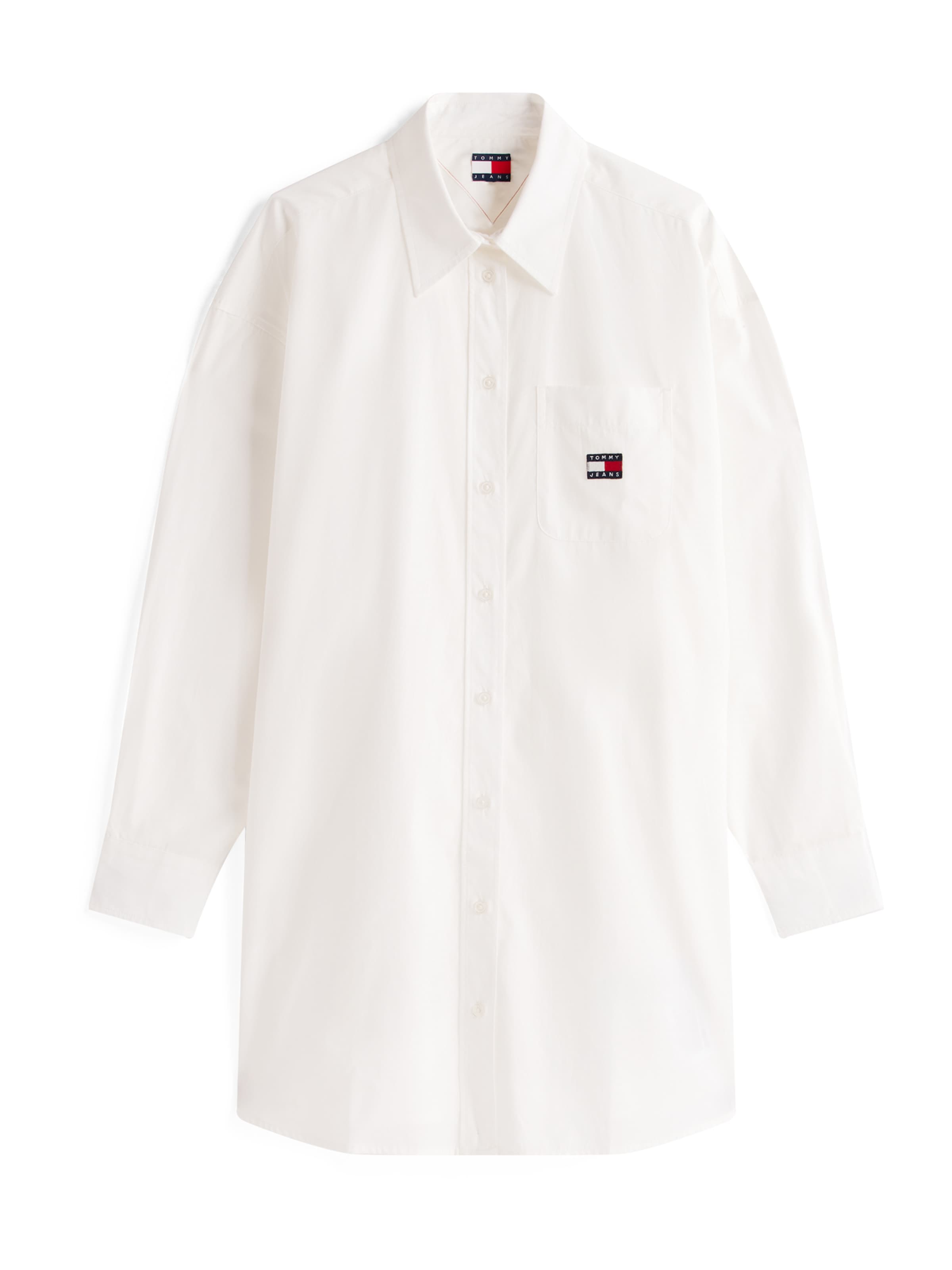 Tommy Jeans Μπλουζοφόρεμα σε λευκό: μπροστά