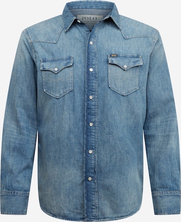 Polo Ralph Lauren - Comfort Fit Camisa em azul: frente