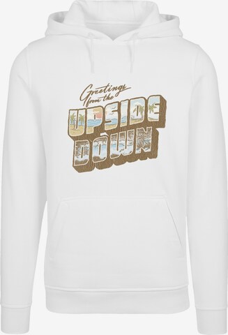 F4NT4STIC Sweatshirt 'Stranger Things Greetings From Upside Down Netflix TV Series' in White: front