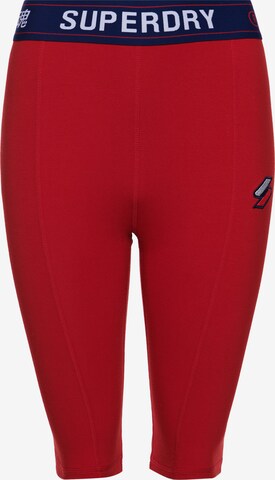 Superdry Skinny Workout Pants in Red: front