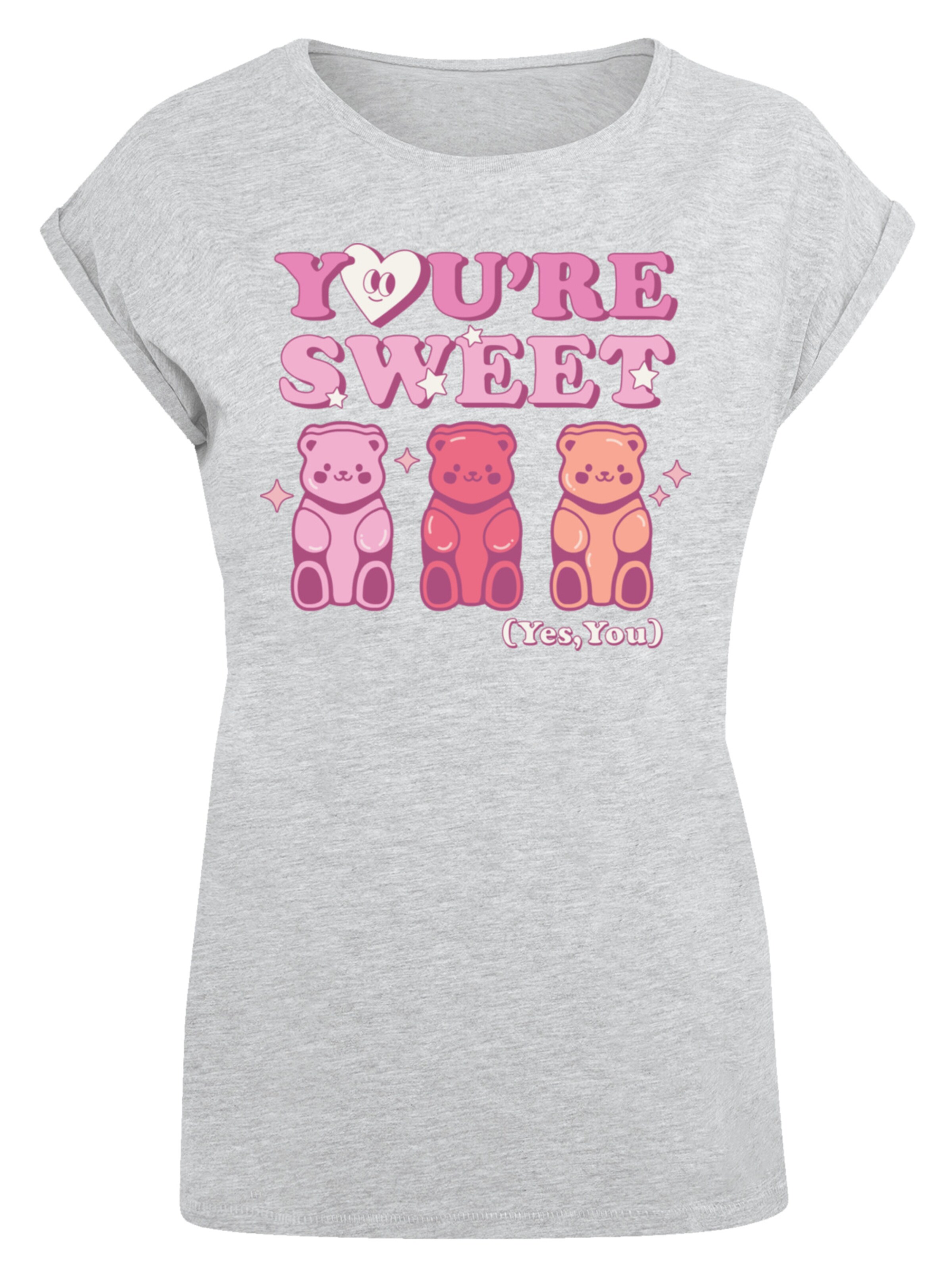 T-shirt 'Valentinstag You're Sweet Gummy Bears' F4NT4STIC en gris : devant