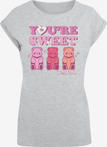 T-shirt 'Valentinstag You're Sweet Gummy Bears' F4NT4STIC en gris : devant