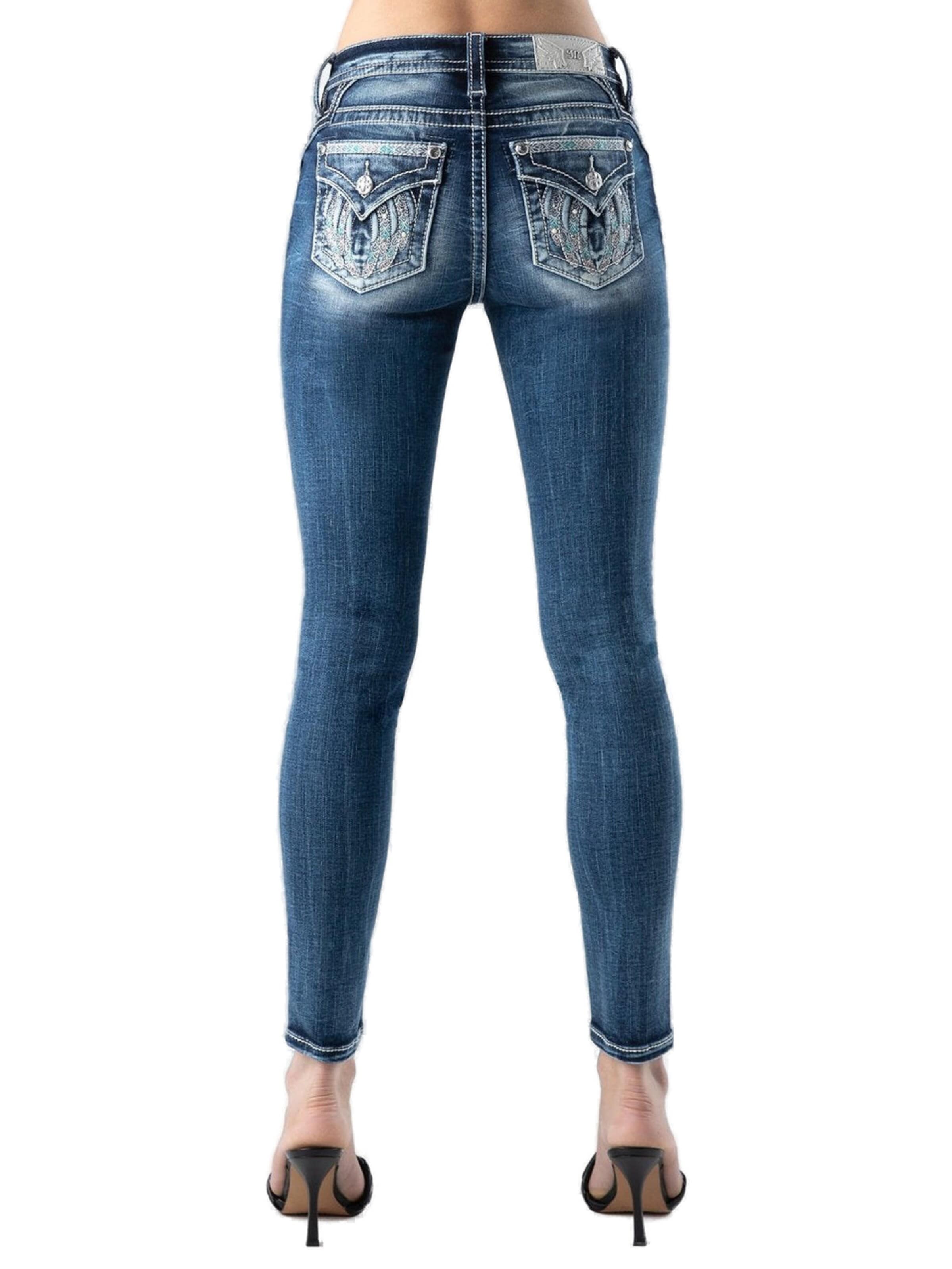 Miss Me Skinny Jeans 'Aztec Pearl Downward Wings Jeans' in Blue