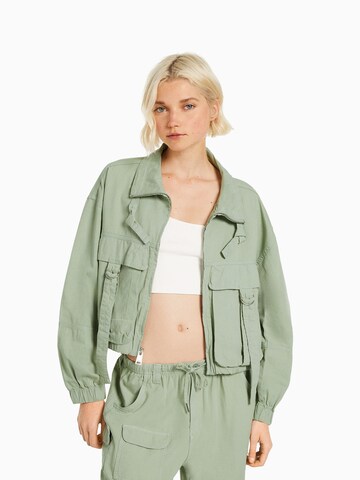 Bershka Between-season jacket in Green: front