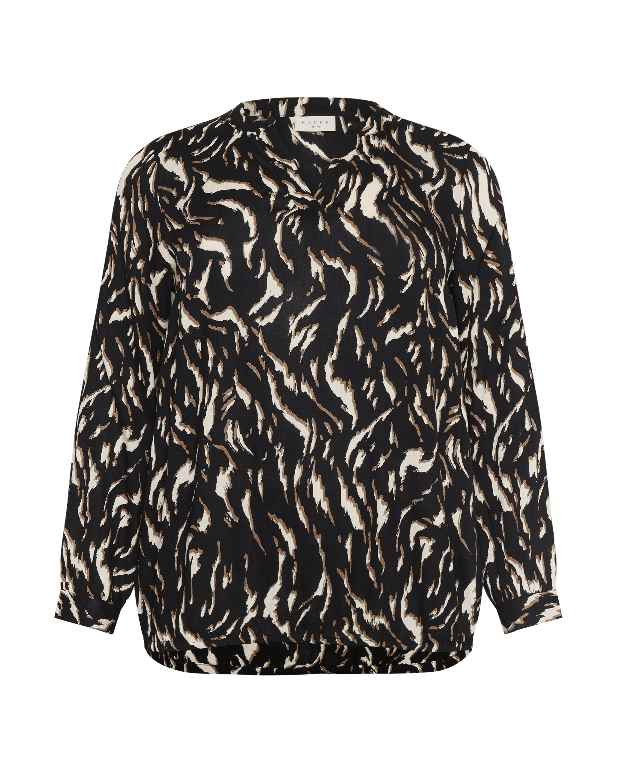 KAFFE CURVE Blúzka 'KCDiana' - Čierna: predná strana