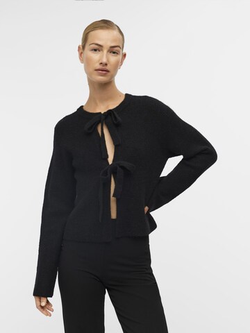 OBJECT Knit Cardigan in Black: front